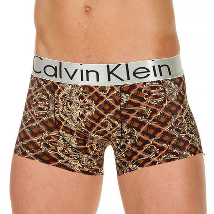 Трусы мужские боксеры коричневые с принтом Calvin Klein Print Modal