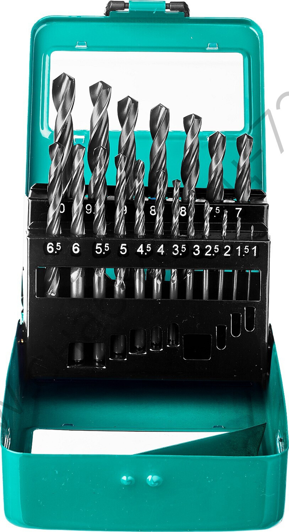 СИБИН 19шт(1-10мм), Набор сверл по металлу, быстрорежущая сталь, класс В, мет.бокс