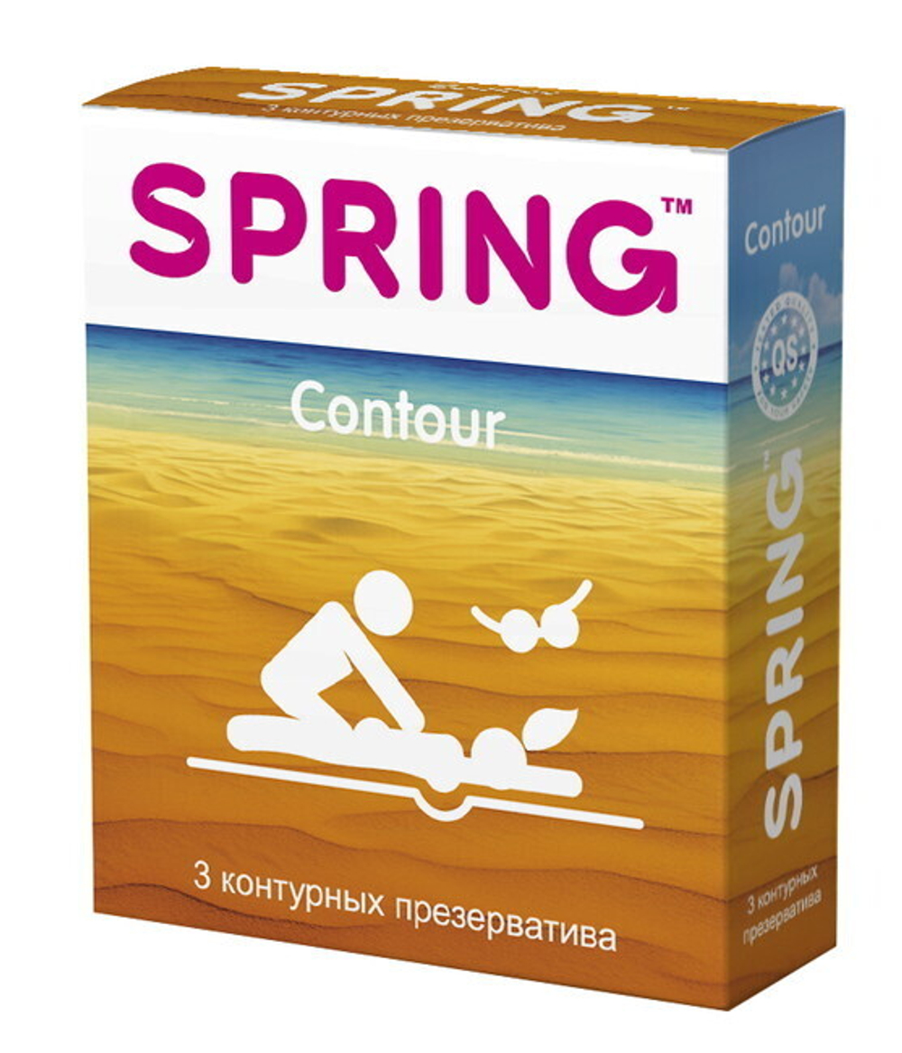 Презервативы Spring (контурные) 3шт. (Цвет: прозрачный)