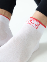 Носки белые с красной вышивкой Город Горький