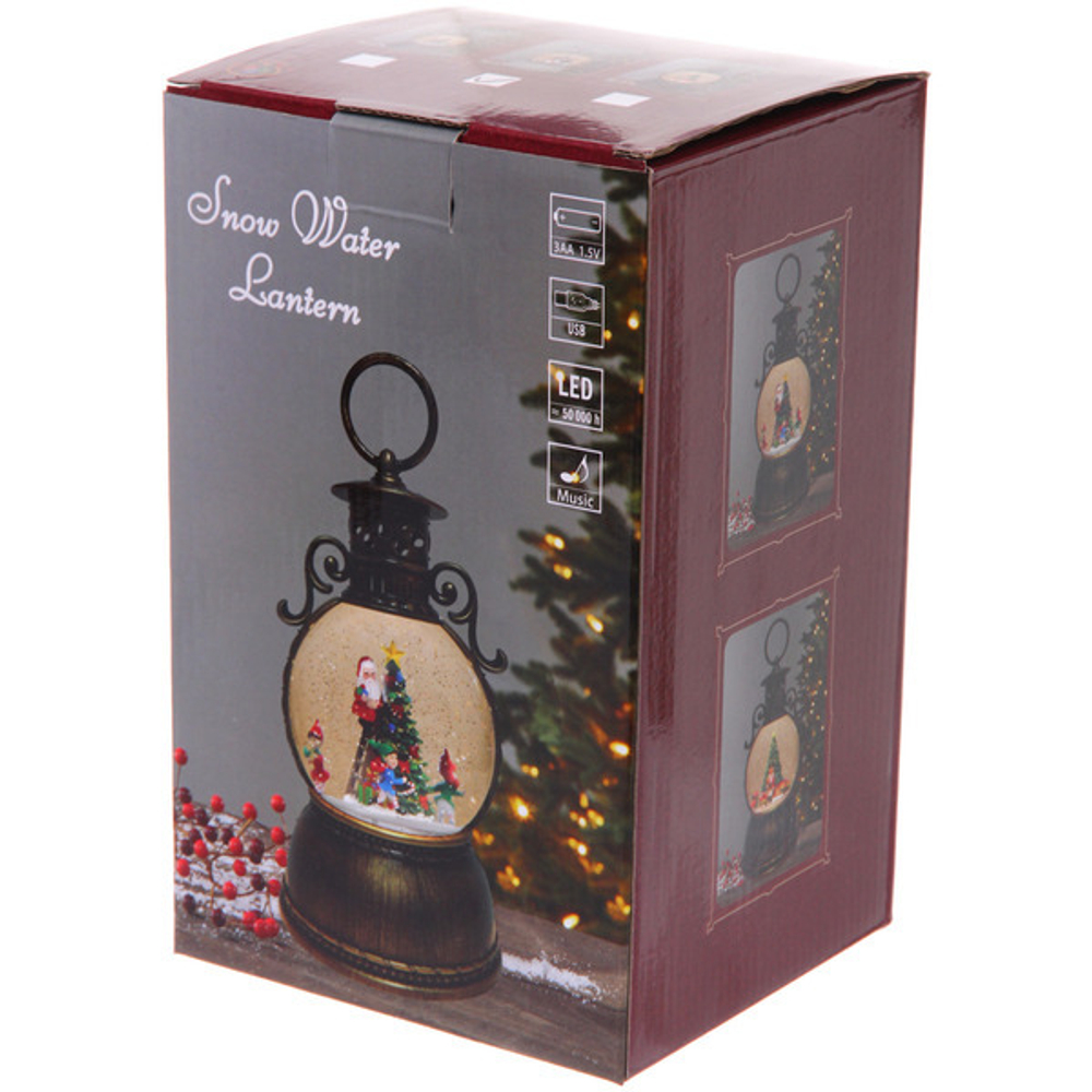 Сувенир с подсветкой «Восточный шик» 10,5*10,5*20 см, мелодия, подсветка, эффект снегопада (работает от 3*АА, USB)