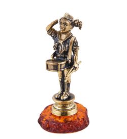 Народные промыслы AM-3701 Фигурка «Девушка пионер» (латунь, янтарь)