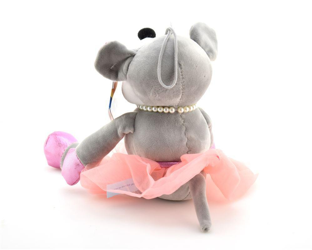 Игрушка мягкая Мышка с бусами 17см муз. чип в пакет (Мульти-Пульти)