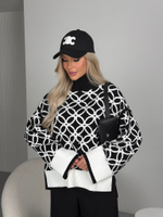 Свитер с боковыми с кашемиром