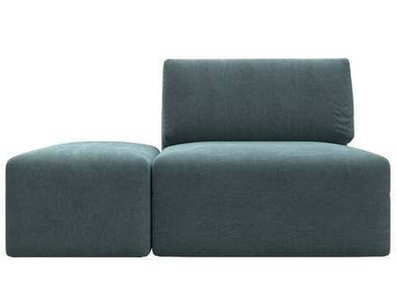 Модули диван и пуф Лига-060 НПБ, Rimini 11 серо-зеленый, Шенилл, 129595