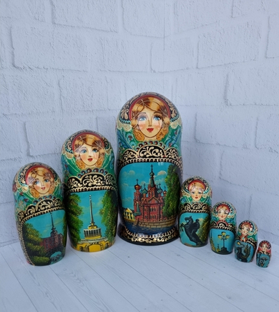 Матрешка "Санкт-Петербург" 7 мест