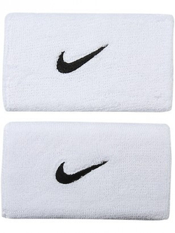 Напульсник теннисный Nike Swoosh Double-Wide Wristbands - белый