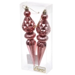 Ёлочные игрушки «Сказочная сосулька» 17,8 см, Розовое золото (набор 2 шт)