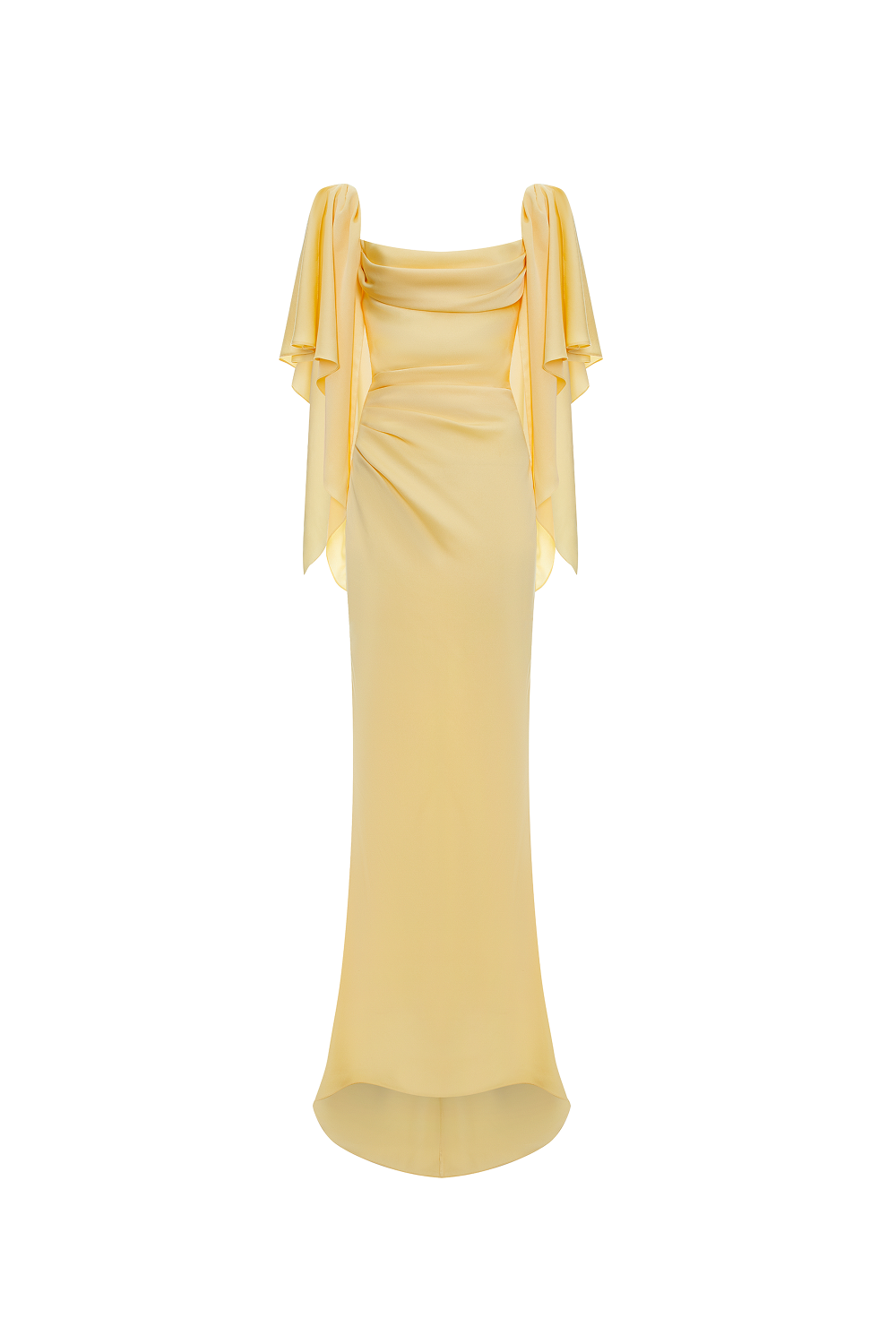 Платье макси из вискозного крепа с драпировкой и открытой спиной