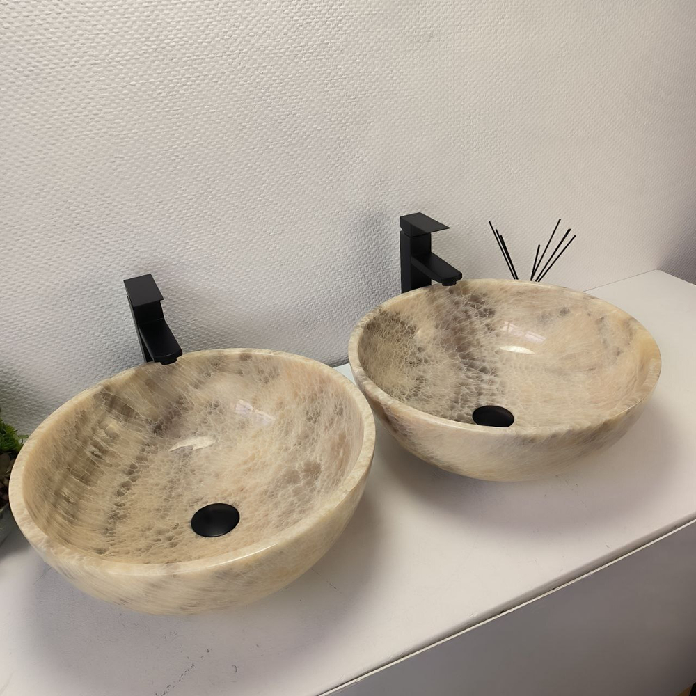 Раковина из оникса ПАРА! Bowl Grey TinLip BO-62977 45*45*17 42