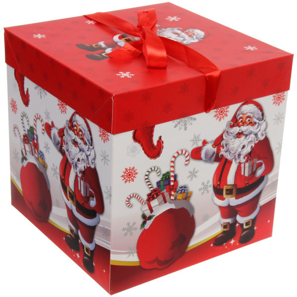 Коробка подарочная «Дедушка Мороз» 15*15*15 см