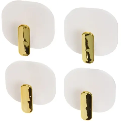 Крючки в наборе 4шт пластиковые на липкой основе «ТАРТИТАН», цвет белый, нагрузка 2кг/5,3см