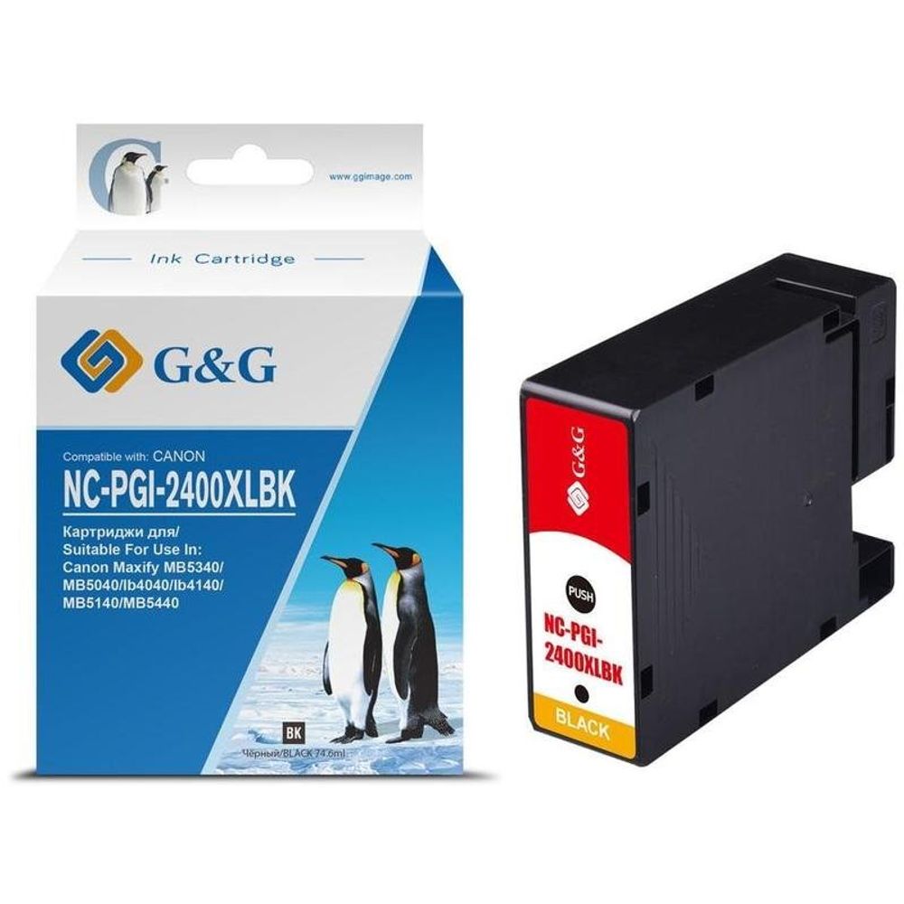 Картридж G&amp;G, аналог Canon PGI-2400XLBK черный 74,6ml