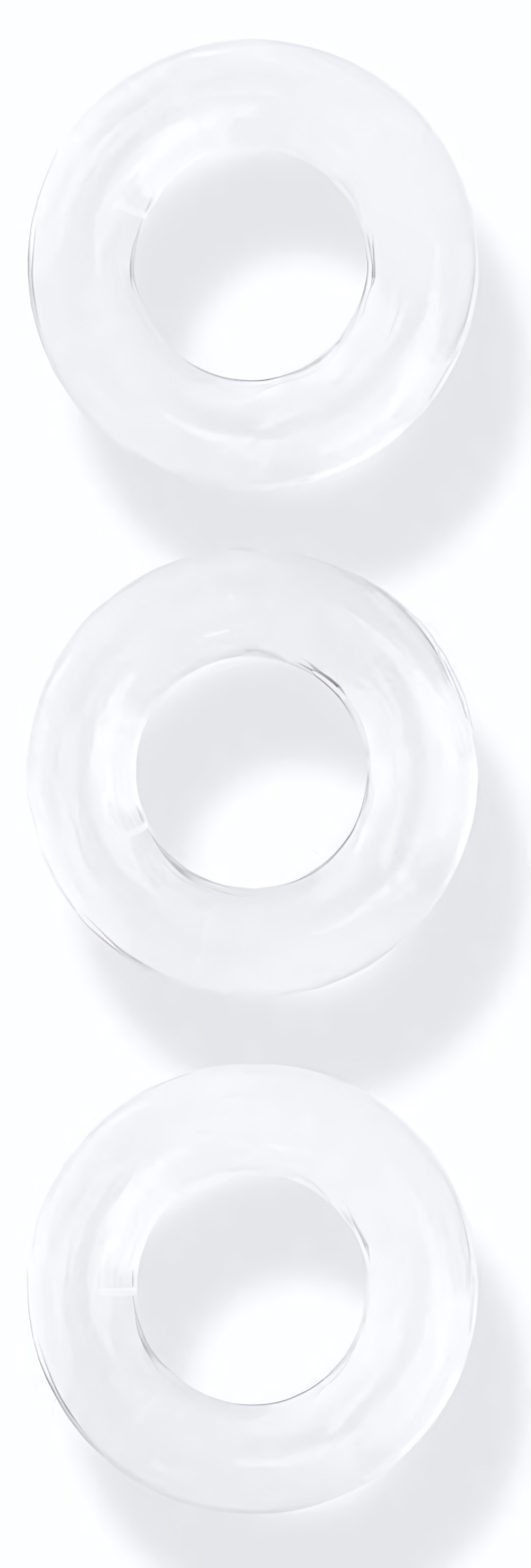 Набор из 3 гладких прозрачных эрекционных колец (Цвет: прозрачный)