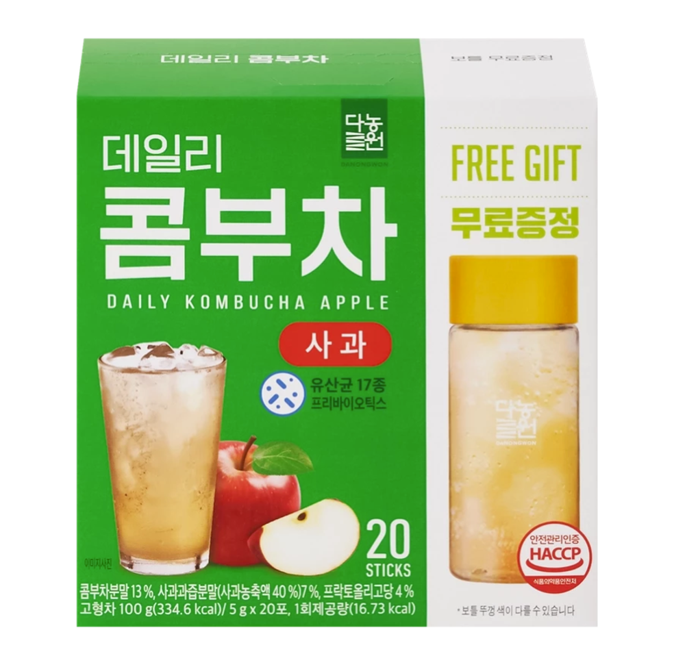 Danongwon Корейский чай комбуча (20 пакетиков + бутылка\шейкер в подарок), Daily Kombucha