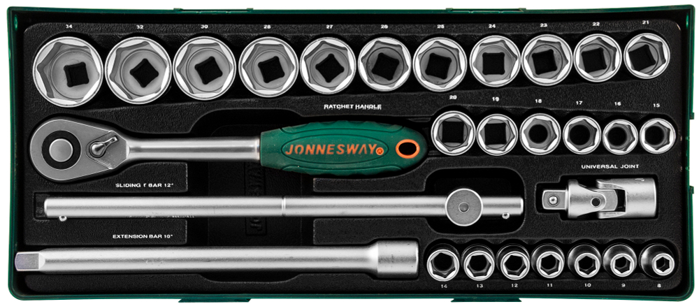 S04H4728SP Набор головок торцевых 1/2"DR в ложементе, 8-34 мм, 28 предметов