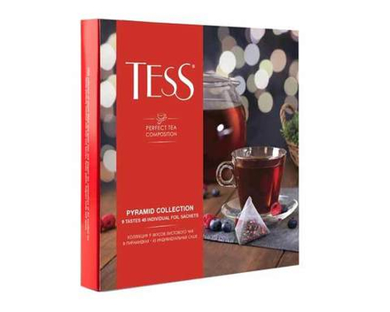 Коллекция 9 вкусов листового чая Tess в пирамидках, 45 пак/уп (Тесс)
