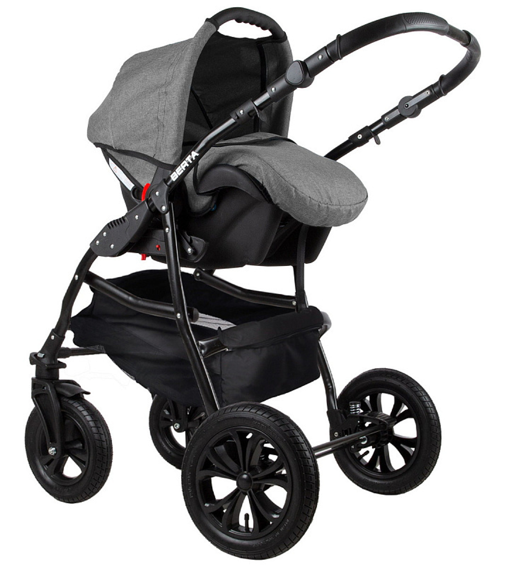 Детская коляска Alis Berta+F 3 в 1 Be 02 т.серый