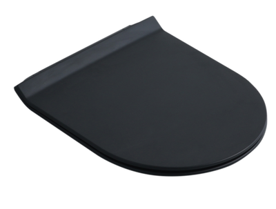 Крышка для унитаза с МИКРО. круглый (ЧЕРНЫЙ, д.415мм*ш.365мм) GANZER  (5/1шт)