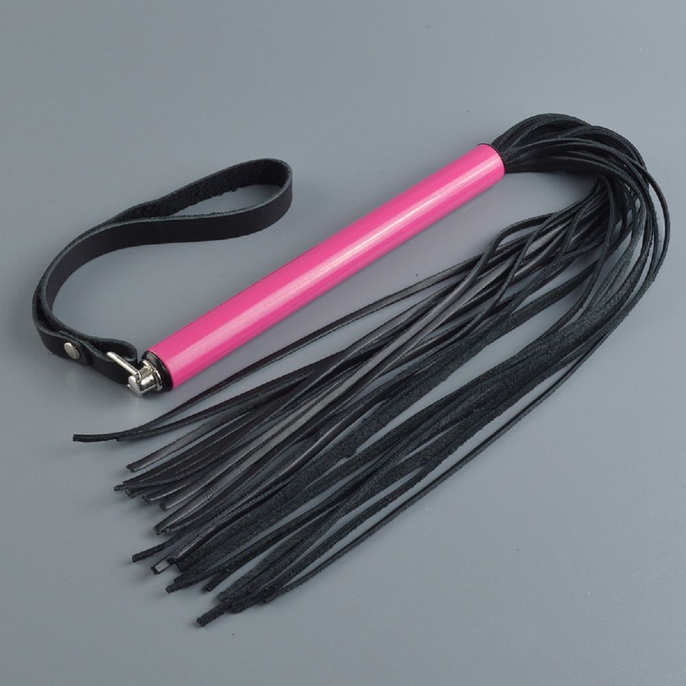 Плеть sitabella черная кожа розовая рукоять 47 см