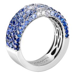 Кольцо с Сапфирами и Бриллиантами, R0256-0/54