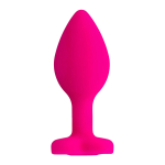 Розовая анальная втулка 7см с прозрачным кристаллом ToyFa ToDo Diamond Heart 357023