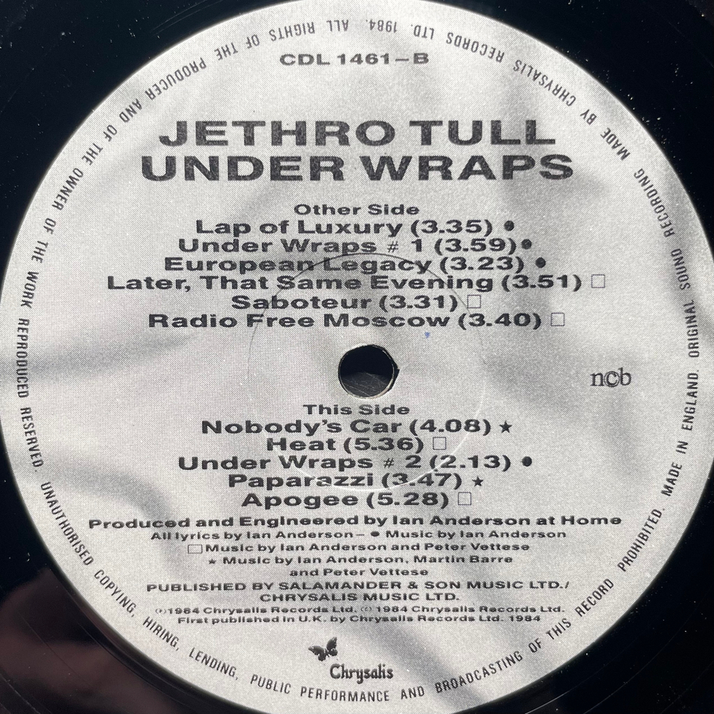Jethro Tull - Under Wraps (Англия 1984г.)