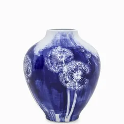 Ваза Verona I высота 36 см, синий, белый