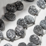 Подвеска друза кварца "Капля", 18*13мм, серая