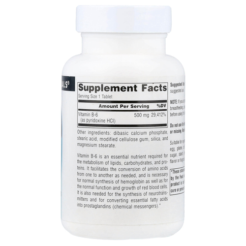 Source Naturals, В6, 500 мг, 100 таблеток