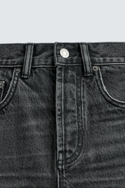 ZARA УКОРОЧЕННЫЕ ДЖИНСЫ SLIM FIT, УГОЛЬНЫЙ