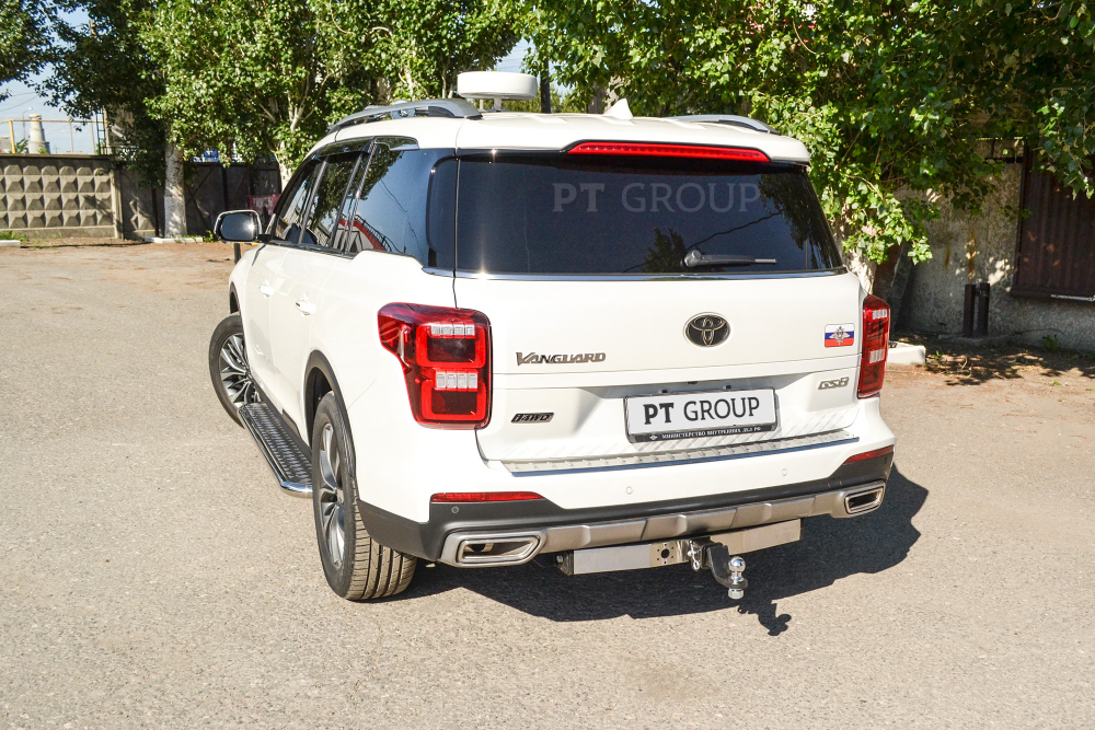 Фаркоп PT GROUP /съемный квадрат/ с нержавеющей накладкой GAC GS8 2019-(паспорт и сертификат в комплекте)(без электрики) арт.GAC-19-991124.00