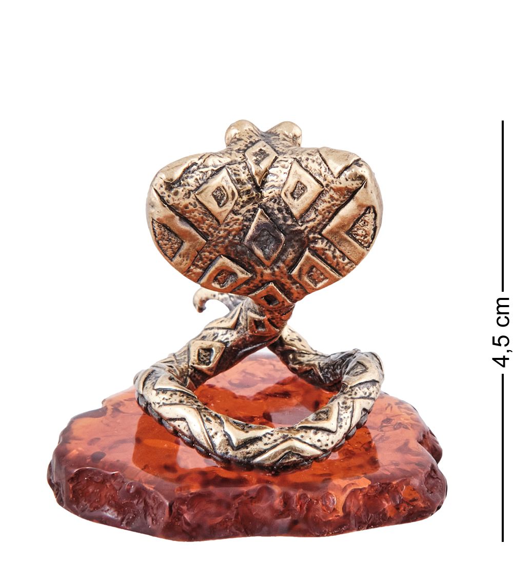Народные промыслы AM-3979 Фигурка «Змея Джафар» (латунь, янтарь)