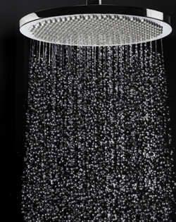 Bossini Apice душевая система: смеситель, стойка с верхним поворотным душем Ø 280 мм, с ручным душем, цвет черный матовый