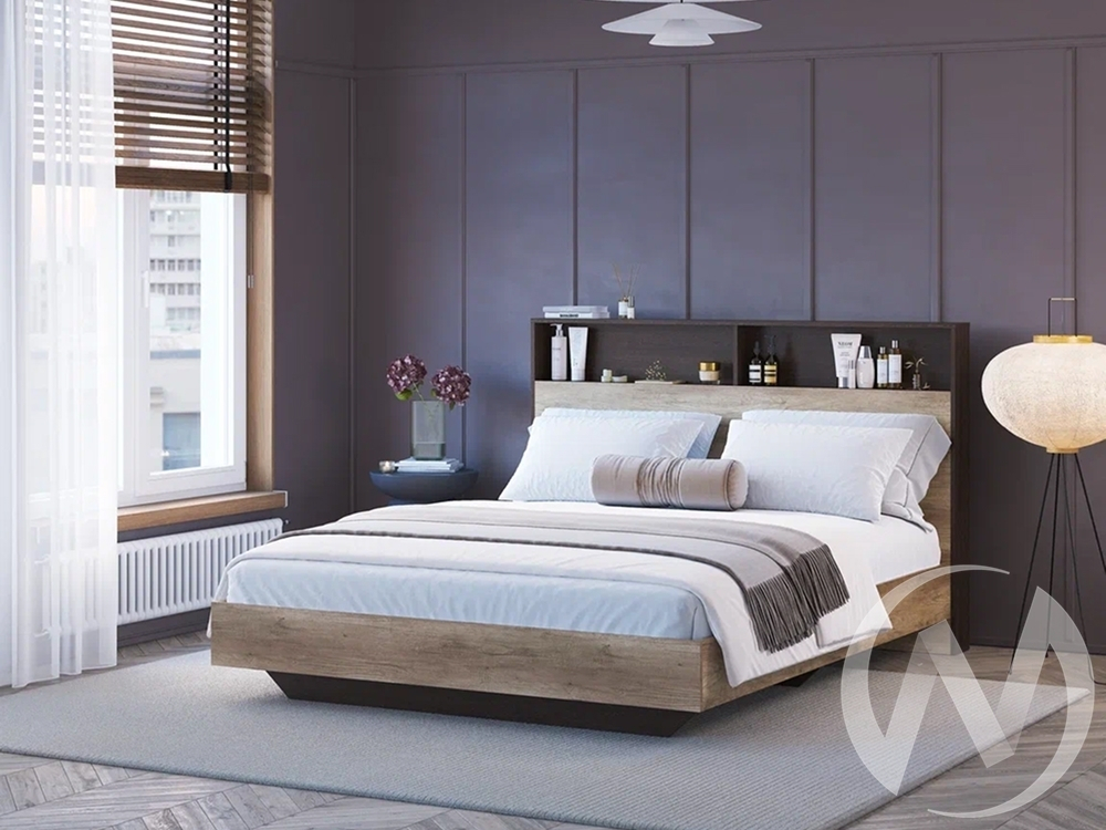 Кровать 1;6 КР-16 МС Энигма (дуб каньон/венге)