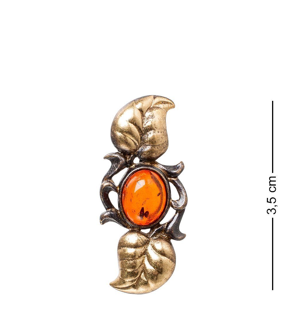 AM- 894 Брошь «Вьюнок» (латунь, янтарь)