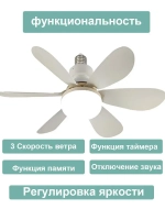 Розетка вентилятора с цоколем, беспроводной пульт дистанционного управления, светодиодная лампа, потолочный вентилятор