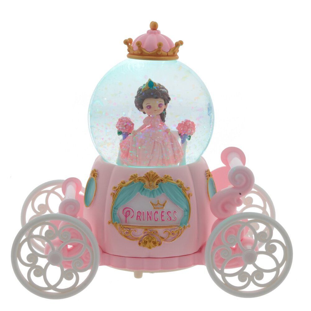 GAEM Фигурка декоративная "Принцесса" в стекл шаре (муз, подсвет, вьюга, 2xAAA н/п), D8 см, L17 W9 H17 см