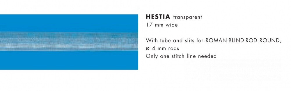 Шторная лента Bandex HESTIA для римских и австрийских штор, цвет прозрачный (ширина 17 mm)