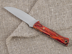 Нож для бушкрафта "Форест", сталь VG-10/Elmax, рукоять микарта (красно-оранжевая)
