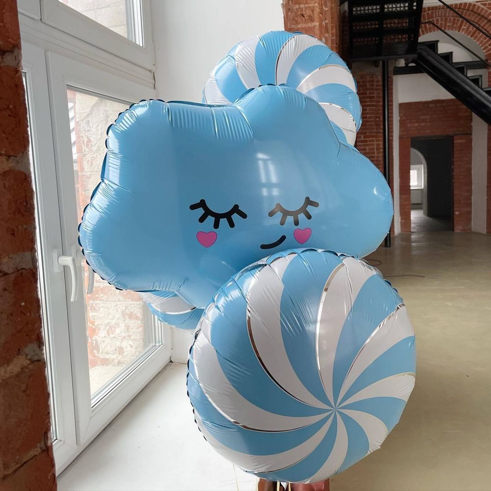 Шар (27''/69 см) Фигура, Облачко, Голубой, 1 шт. в упак.