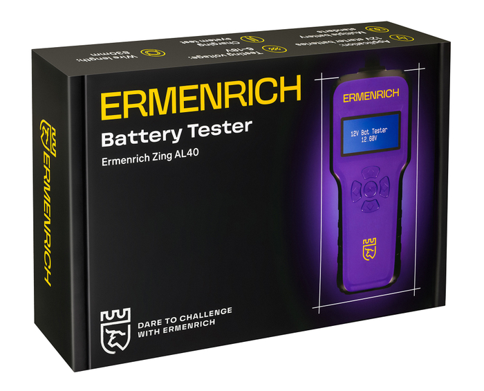 Тестер аккумуляторный Ermenrich Zing AL40, фиолетовый