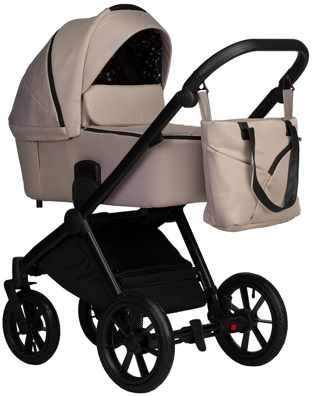 Детская коляска Indigo Solio 3 в 1 с автокреслом Avionaut Cosmo Grey So02 св.бежевый