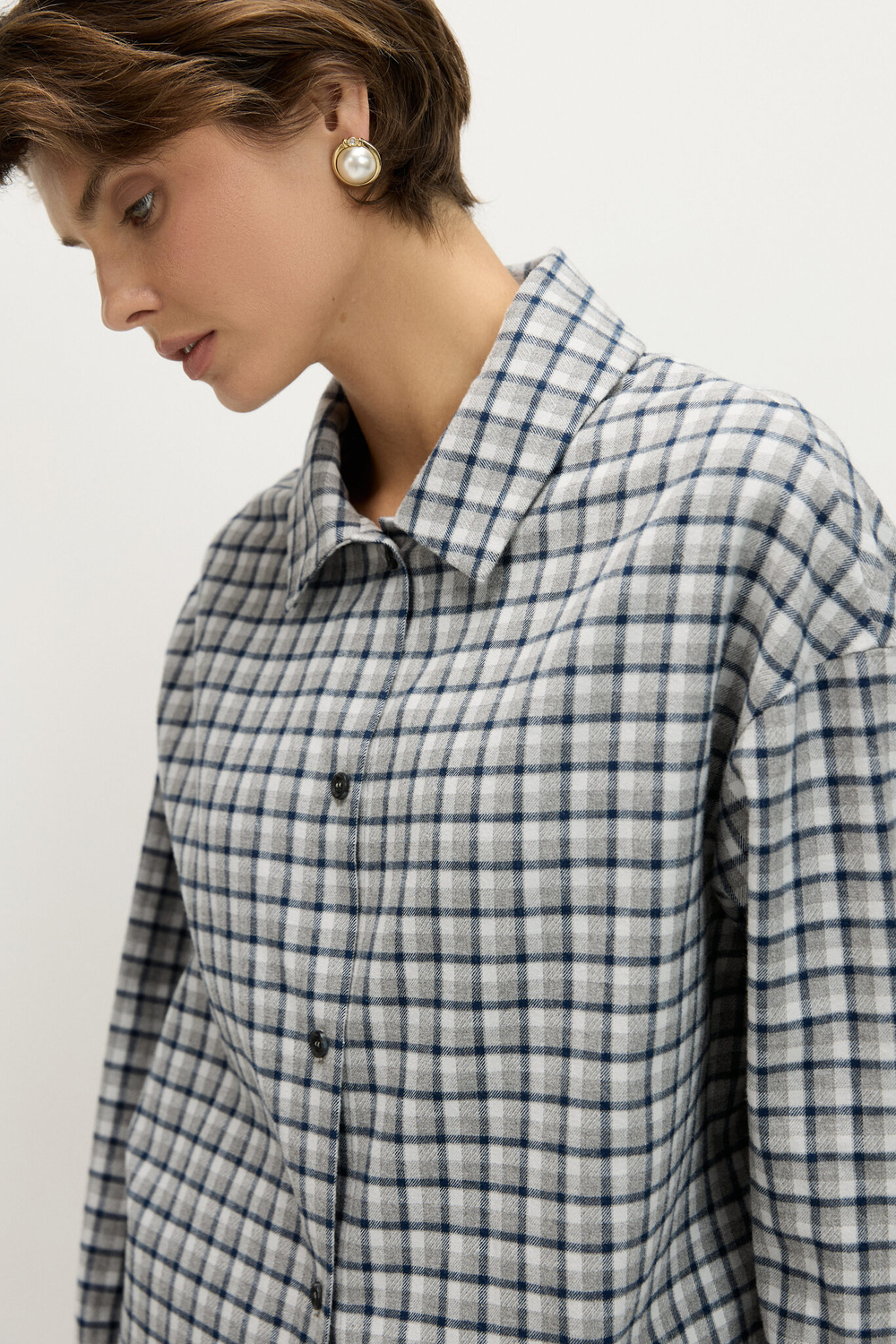 Рубашка из фланели мелкая клетка
