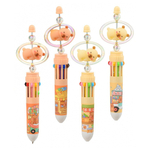 Ручка шариковая, автоматическая, 10в1, Basir, серия "Капибара", 10-ти цветная, с резиновой фигуркой, 24 шт