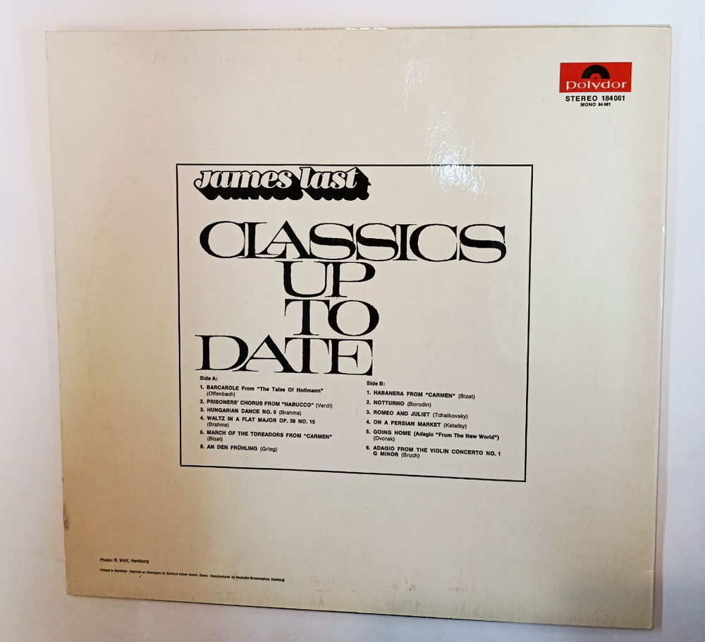 Винтажная виниловая пластинка LP James Last Classics Up To Date (Germany 1966)