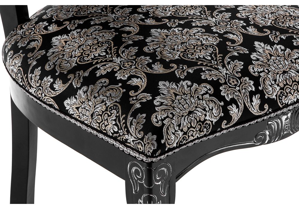 Стул Клето патина серебро / черный