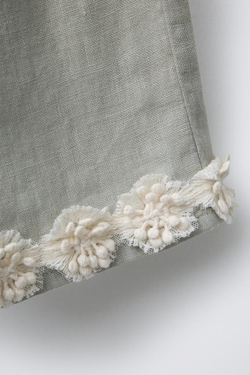 ZARA ЛЬНЯНЫЕ БРЮКИ STRAIGHT-LEG, ХАКИ