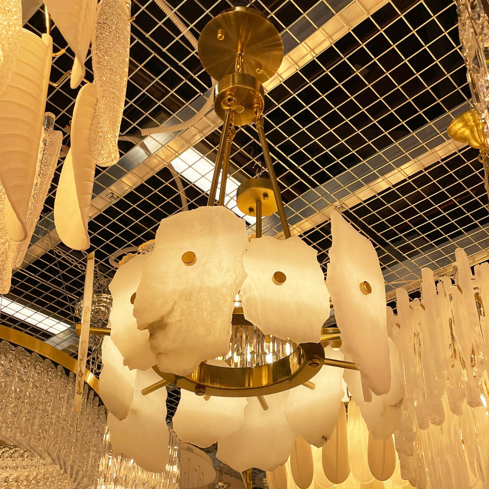 Люстра Cloyd KNOSS-A C1 / Ø45 см - алебастр - латунь (арт.10918)