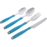 Набор столовых приборов «Пикник» 4шт (2ложки, вилка, нож) голубой